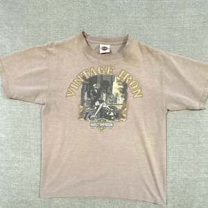 Vintage Harley-Davidson Vintage Iron Sioux Falls, SD Graphic T-Shirt Tan Large